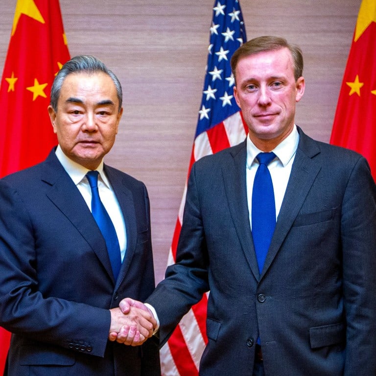 US National Security Advisor Jake Sullivan, right, is pictured with China’s Foreign Minister Wang Yi in Bangkok, Thailand, on January 26. Photo: Xinhua